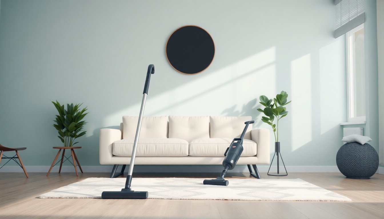 cleaning vacuuming living pristine